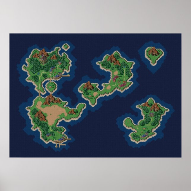 Póster Chrono Trigger Present Map Pixel Art (Frente)