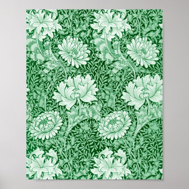Póster Chrysanthemum Green, William Morris (Frente)