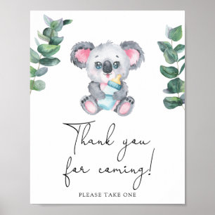 Póster Chubasquito de koala - Gracias por venir