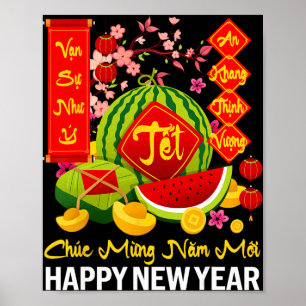 Póster Chuc Mung Nam Moi Feliz Año Nuevo Lunar Vietnamita
