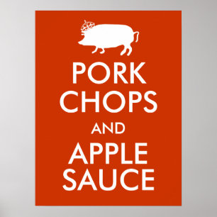 Póster Chuletas de Cerdo y Salsa de Manzana