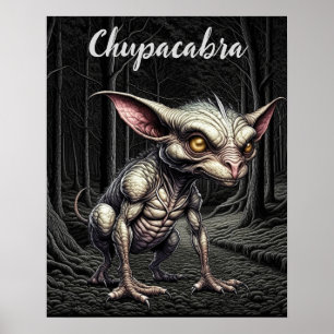 Póster Chupacabra en el Woods Cryptid