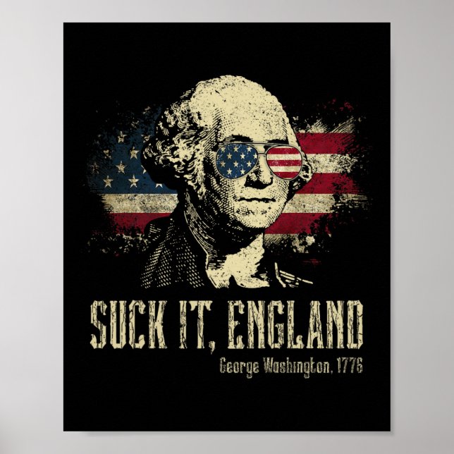 Póster Chúpalo Inglaterra Divertido George Washington 177 (Frente)