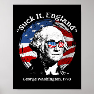 Póster Chúpalo Inglaterra Divertido George Washington Ban