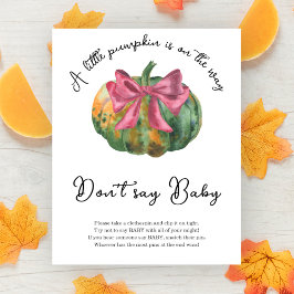 Póster Chupete de calabaza para baby shower No digas bebé