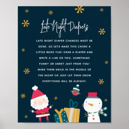 Póster Chupete de Navidad Festivo 'Paquete de Pañales Noc