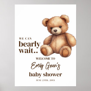 Póster Chupete de oso de peluche Baby Shower Apenas podem