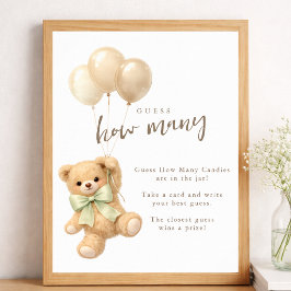 Póster Chupetitos de Bebé Adivina Cuántos Baby Shower