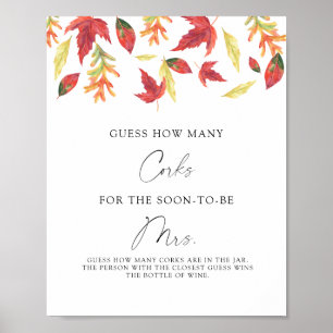 Póster Chupito de Novia Adivina Cuántos Corchos