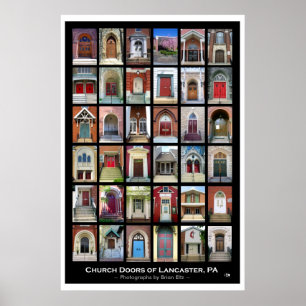 Póster "Church Doors of Lancaster, PA" Poster