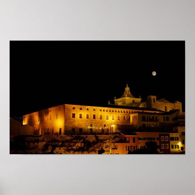Póster Church of Carmen at night - Mahon, Menorca, Spain (Frente)