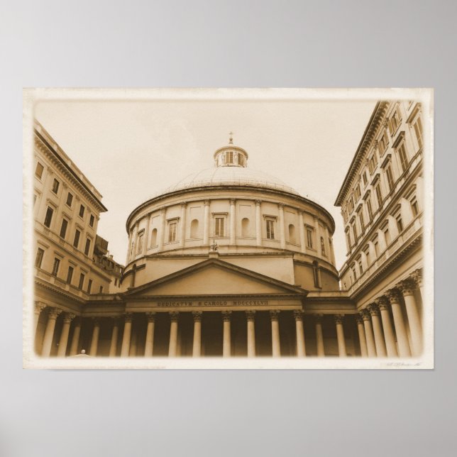 Póster Church of Saint Charles Borromeo - Milano, Italia (Frente)