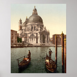 Póster Church of Salute Venice Italy Gondolas