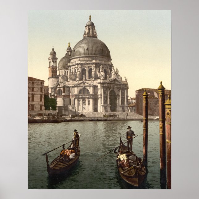 Póster Church of Salute Venice Italy Gondolas (Frente)
