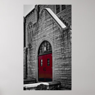 Póster Church with Red Doors