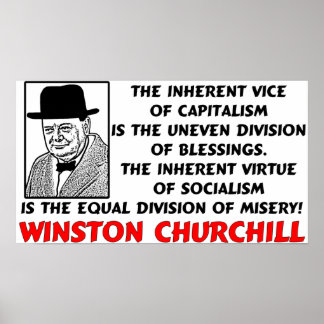 Póster Churchill: ¡El socialismo es miseria!
