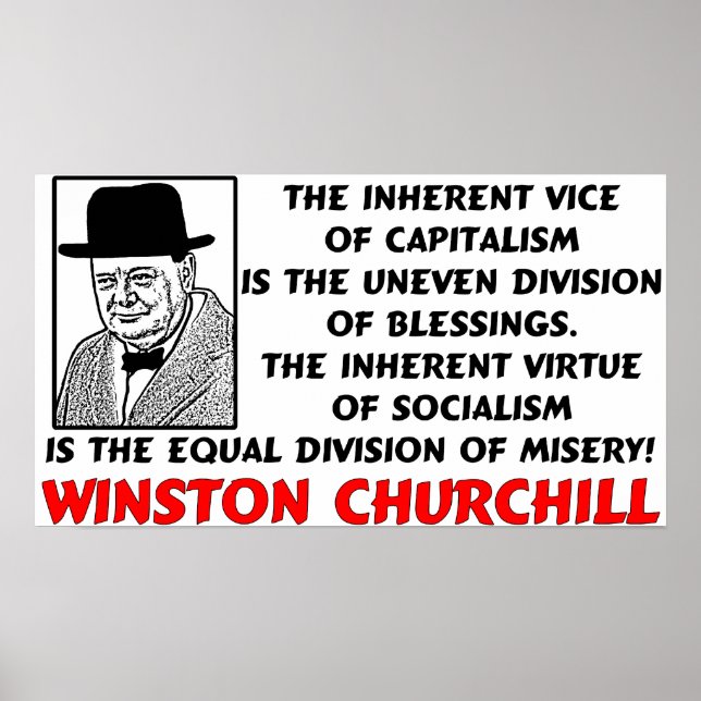 Póster Churchill: ¡El socialismo es miseria! (Frente)