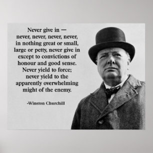 Póster Churchill nunca da adentro