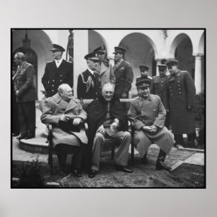 Póster Churchill, Roosevelt y Stalin — Frontera