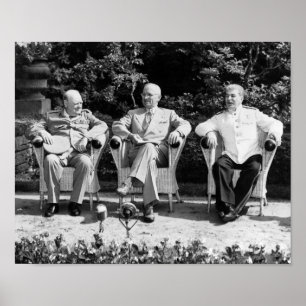 Póster Churchill, Truman, y Stalin - Potsdam - 1945