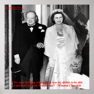 Póster Churchill y Poster de citas matrimoniales famosas
