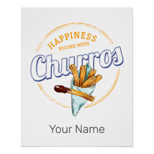 Póster Churros Snack postre vintage Retro Street Food