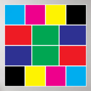 Póster Cian, amarillo magenta, negro, rojo, verde, azul