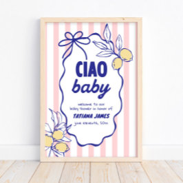 Póster CIAO BABY Lemon Mediterranean Amalfi Baby Shower