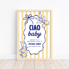 Póster CIAO BABY Lemon Mediterranean Amalfi Baby Shower