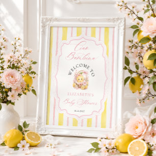 Póster Ciao Bambina Limones Bienvenida a la fiesta de la