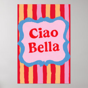 Póster Ciao Bella Colorido Estampado Verano Diversión