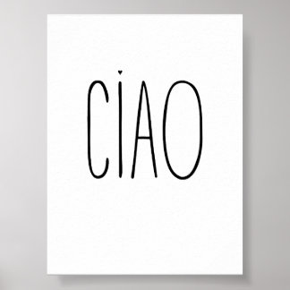 Póster Ciao - minimalistic typography poster