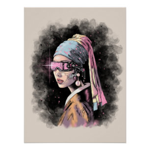Póster Ciber-Chica con un Pearl Earring