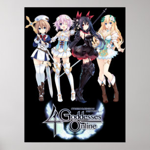 Póster Ciberdimensión Neptunia 4 diosas en línea