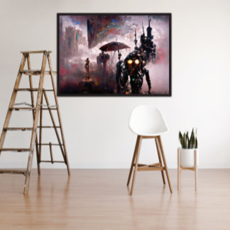 Póster Ciberpunk humanoide