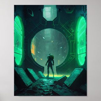 Póster Ciberpunk Virtual Reality