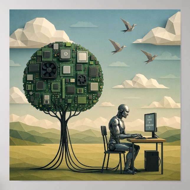 Póster Ciborg Bajo Árbol de Circuitos (Frente)