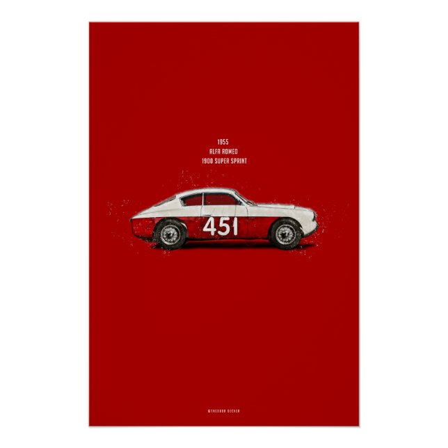 Póster CiC Alfa Romeo 1900 Super Sprint (Anverso)
