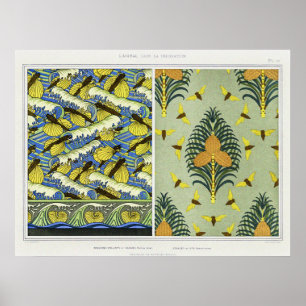 Póster Cicadas, peces voladores y conchas de Nautilus