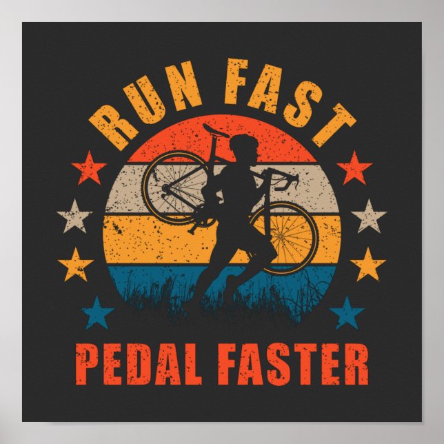 Póster Cicatriz Rueda Pedal rápido Bicicleta de grava más (Frente)