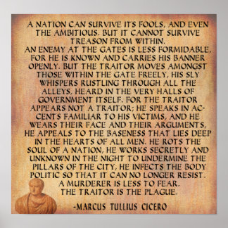 PÓSTER CICERO QUOTE - NATION CANNOT SURVIVE TREASON
