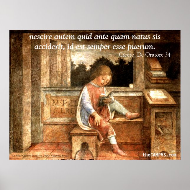 Póster Cicerón: Nescire autem quid ... (Frente)
