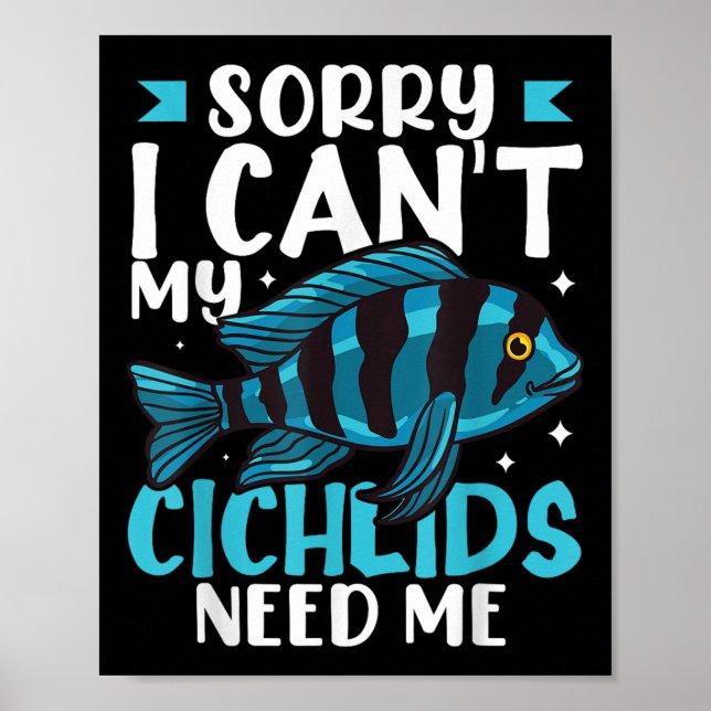 Póster Cichlid Fish Funny Animals African Aquarium  (Frente)