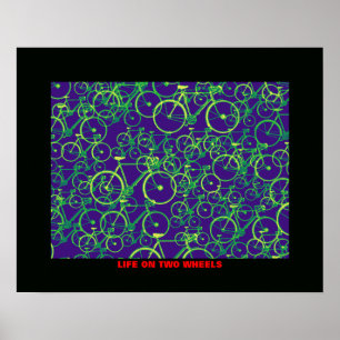 Póster ciclismo de bicicleta de paseo a pedales