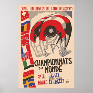 Póster Ciclismo de diseño Art Deco de los años 1930