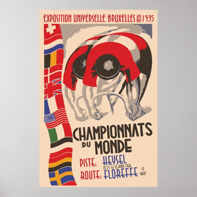 Póster Ciclismo de diseño Art Deco de los años 1930 (Frente)