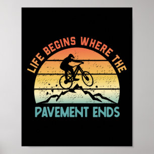 Póster Ciclismo De Montaña Bicicleta Mtb La Vida Comienza