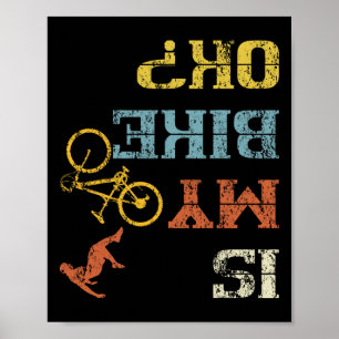 Póster Ciclismo De Montaña Bmx Carrera De Tierra Retro Bi
