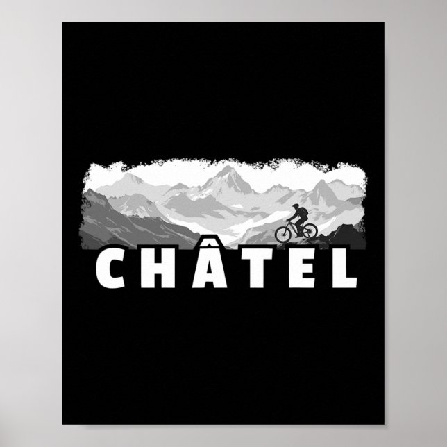 Póster Ciclismo de montaña Châtel Francia Mtb  (Frente)