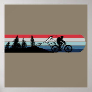 Póster Ciclismo de montaña cuesta abajo en MTB